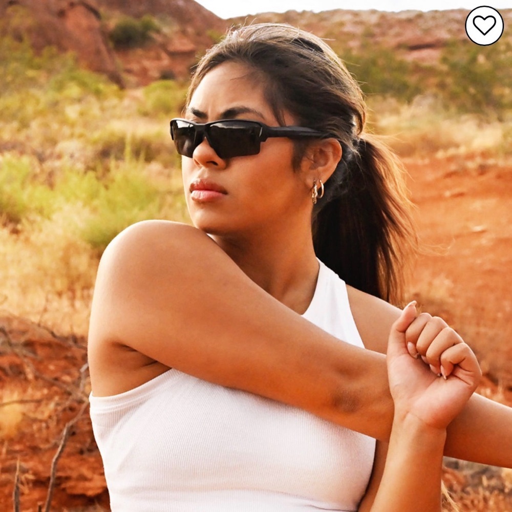 Sleek Black Rectangular Sunglasses for Women NWT - image 1